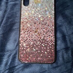 Rhinestone Pink and Silver Phone Case